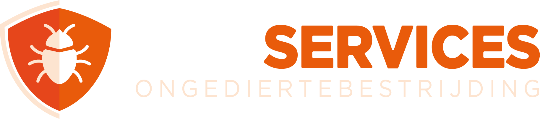 3 witte letters die samen OFS vormen en 7 oranje letters die samen SERVICES vormen.