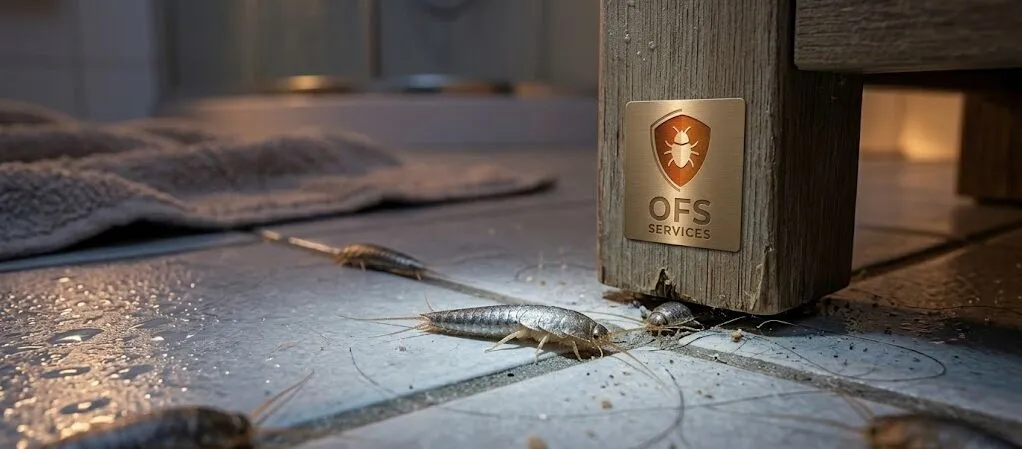 zilvervisjes op de vloer van een huis